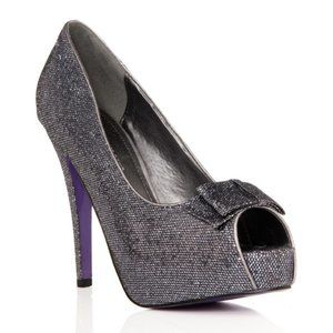 New! Sz 10! Sexy & Sparkly Purple Peep Toe 5" Heels